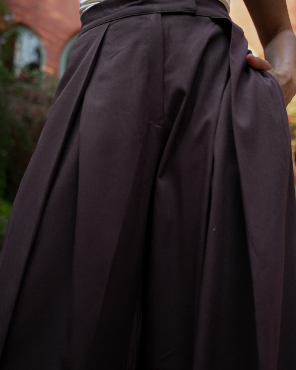 Brown Flowy Wide Pants