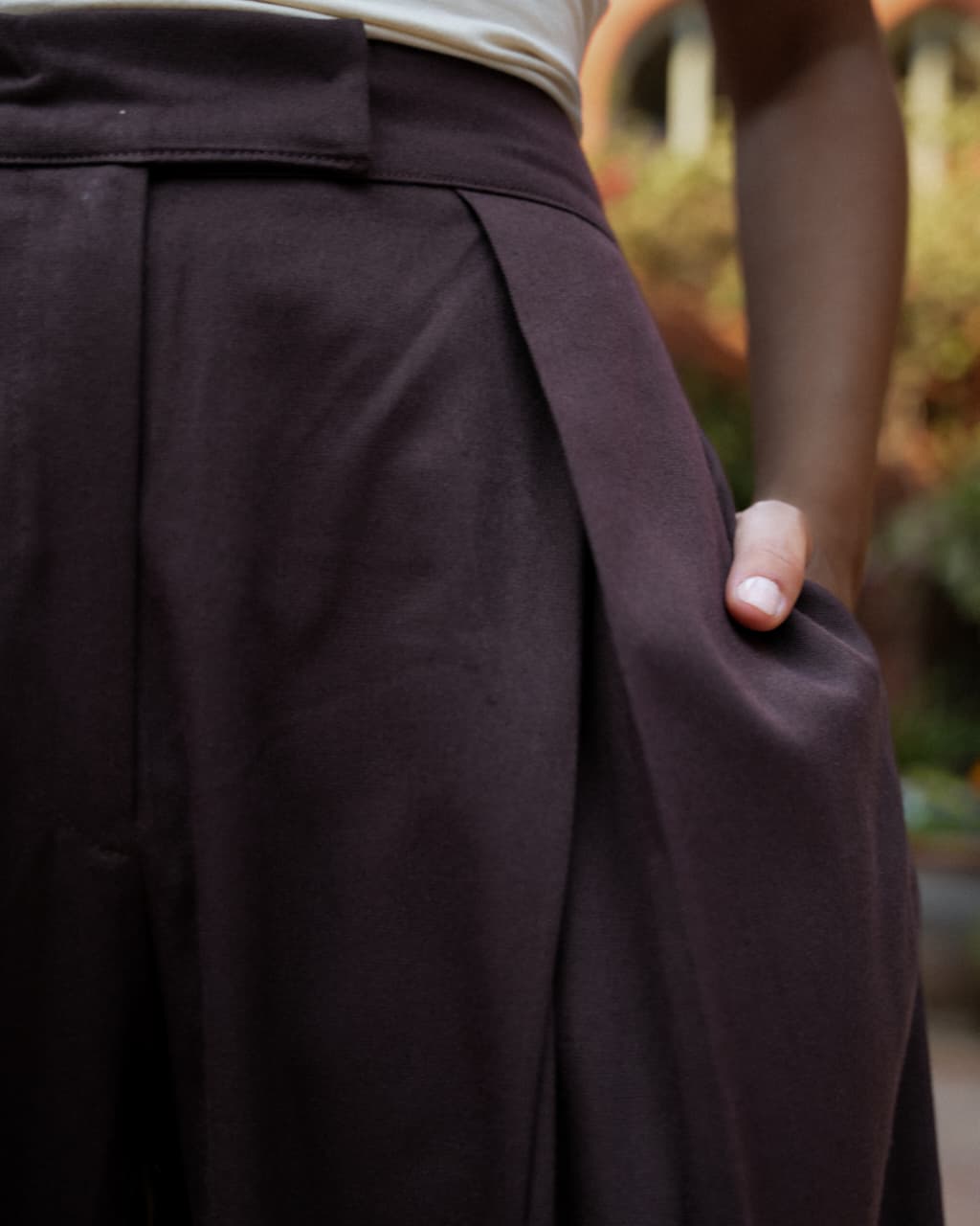 Brown Flowy Wide Pants